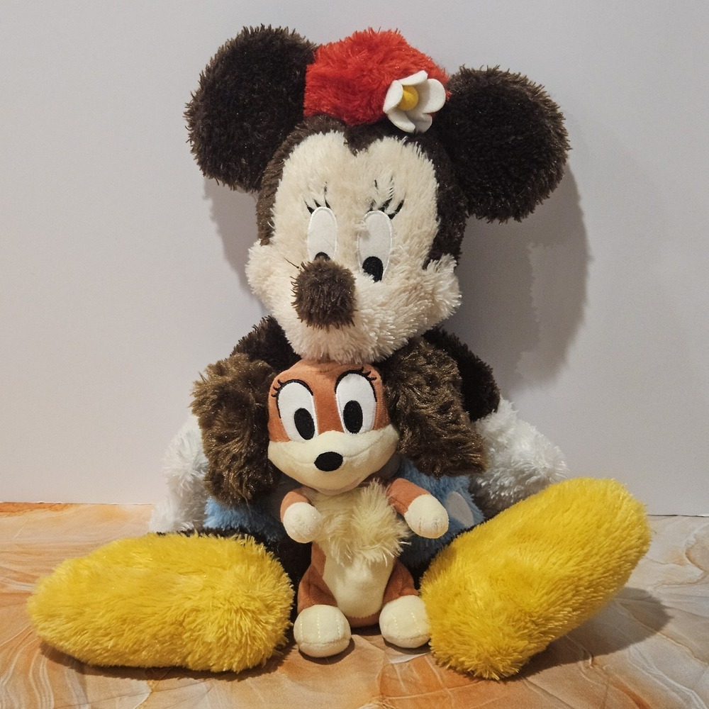 Disney Minnie Mouse & Fifi Dog Plush Lot 2 Walt Disney World Stuffed Toys